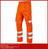 Low Price Hi Vis Orange Work Pants with Reflective Stripe Worker Safety Uniforms (W421)