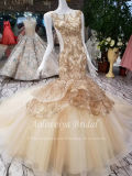 Aoliweiya Mermaid Gold Tulle Wedding Dress