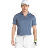 Golf Shirt, UV Wicking Performance Solid Grid Polo Shirt