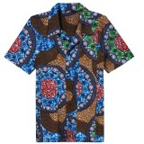 OEM Latest Designs Men's African Wax Shirts Blue Ocean Pattern Blouse