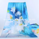100%Silk Printed Scarf for Woman Lady