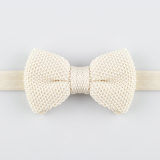 White Knit Bow Tie