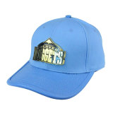 Custom Fashion Sport Cap Sky Blue Cotton PU Baseball Hat with Metal Logo