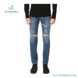 100% Cotton Distressed Holes Motorcycle Men Skinny Denim Jeans (Pants E. P. 4010)