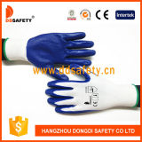 Ddsafety 2017 White Nylon Nitrile Coating Work Safety Glove