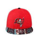 Snp Silk Printed Red Sanpback Hat with Embroidery (01591)