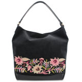 Embroidery Handbag Flower Handbag Printing PU Leather Lady Handbag