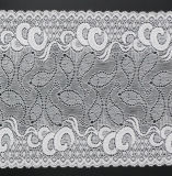 White Moon Pattern Nylon Lace Fabric Good for Sari Textile