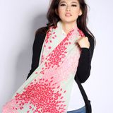 100% Mercerized Wool Printed Scarf