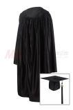 Shiny Black Graduation Cap Gown for Kindergarten