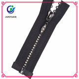 Black Tape Closed End Crystal Zipper with One Rhinestones in a Row