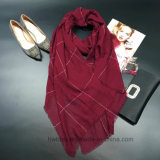 Top Quality Woven Check Sheer Wool Stole / Lady Scarf (HWBW01)