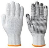 Black PVC Dotted White Cotton Knitted Safety Hand Gloves