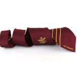 Hotselling Burgundy Silk Custom Logo Neck Tie Uniform Formal Men's Tie