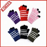 Acrylic Knitted Conductive Touch Screen Stripe Texting Glove