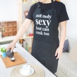 Hot Sale Printed Black Apron Uniform Kitchen Apron for restaurant