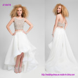 Two Piece Style Beading Sleeveless Knee Length A Line Prom Dress