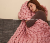 Fashion Acrylic Wool Soft Bed Hand Knitted Crochet Blanket Rug