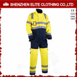 Fluorescent Yellow Poly Cotton Safety Protective Working Coverall