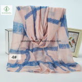 2017 New Design Lace Printed Viscose Fashion Lady Scarf Factory