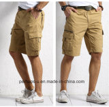 Fashion Mens Khaki Cotton Cargo Shorts