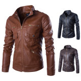Wholesale Custom Made Long Sleeve Vintage Biker Leather Jackets Men 2017 Man Leather Jacket