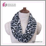 Warm Sexy Leopard Pattern Printed Women Flannel Infinity Scarf (SNF218)