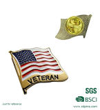 Custom Metal Brooch Vietnam Flag Badge with Soft Enamel Color