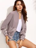 Hot Sale Casual Sylte Color Block Panel Bomber Jackets for Women