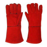 Cow Split Leather Long Cuff Gloves for Welding