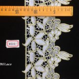 13cm Valentino Embroidered Light Gold Lace Fabric, Guipure Lace Fabric, Heavy Polyester Lace Hme805
