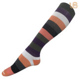 Women's Fashion Stripe Pattern Comb Cotton Knee High Sock