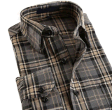 Men Cotton Flannel Casual Check Shirt
