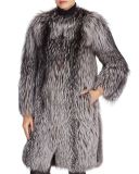 High Quality Women Leather-Trim Faux Fox Fur Coats Wholesale
