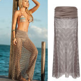 Women Sarong Mesh Hollow Crochet Swimwear Cover up Beach Dress