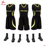 Healong Black Team Cheap Custom Basketball Jerseys Design Basketball Uniforms