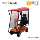 Topmedi Vehicle Seat Handicapped Electric Power Mobility Scooter with Awning and Motobike Storage Box