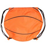 Customized Printing 190t Polyester Drawstring Bag in Basketball Style