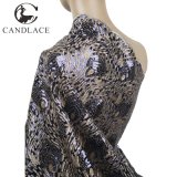 Black Color Wholesale Sequin Fabric for Wedding Dress