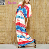Women Summer Short Sleeve Kaftan Maxi Beach Dress L38487