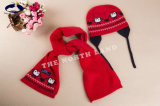 Cashmere Children Knitted Hat and Scarf with Intarsia