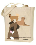 Custom Made Logo Printed Promotional Doggy Pet Natural Duty Cotton Canvas Beach Tote Hand Bag