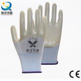 13gpolyester Shell PVC Half Coated Safety Work Gloves (P6077)