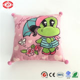Mika with Umbrella Frog Pattern on Pillow Cute Soft Cushion
