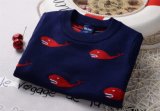T1230 Hot Sale Autumn High Quality 100% Cotton Double-Layer Thick Baby & Kids Boy Whales Sweater Pullover Knitted Shirt Long Sleeve Wear