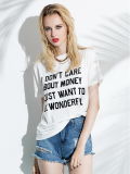 Loose Causal Short Sleeve Cotton Letter Printing T Shirt