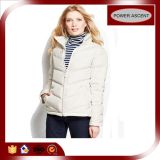 2015 Ladies New Designer White Quilted Cotton Winter Coat