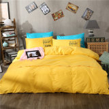 Factory Wholesale Cheap Price Simple Style Solid Bright Yellow Color Bedding Sets