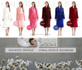 New Fashion Women's Solid Color Coral Fleece Bathrobe Df-8836