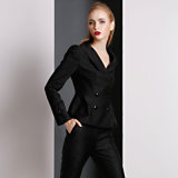 100% Polyester Two-Piece Suit Black Wholesale Women Church Suits